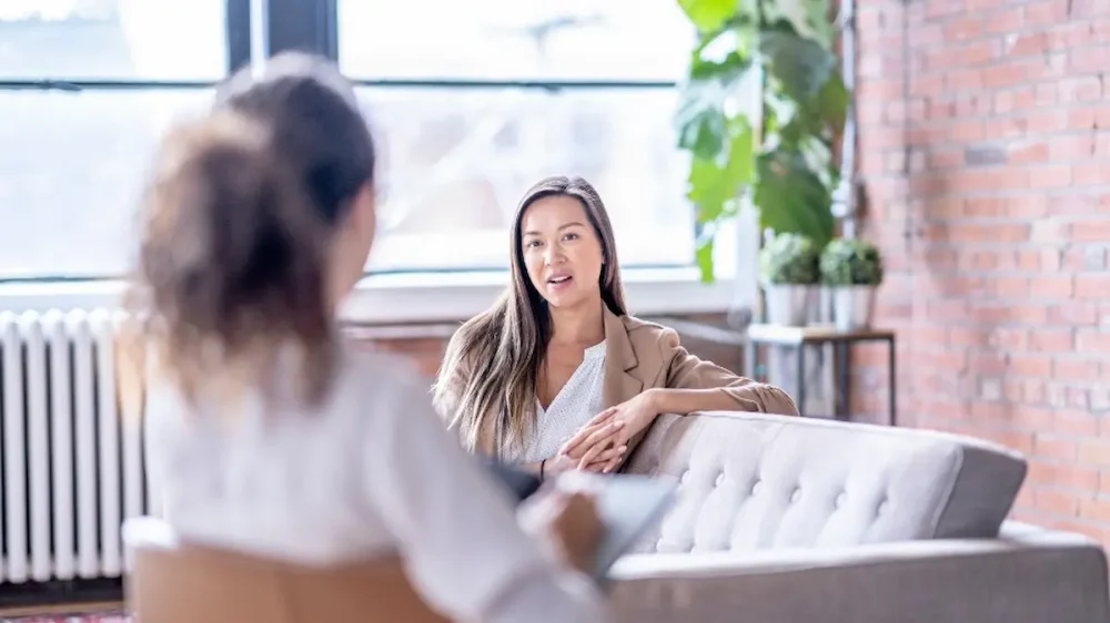 A woman in a counseling session