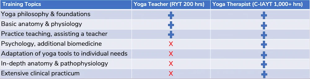 Yoga Therapy vs Yoga - Levels of Training