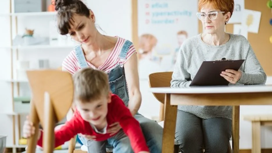 A group of people in a classroom