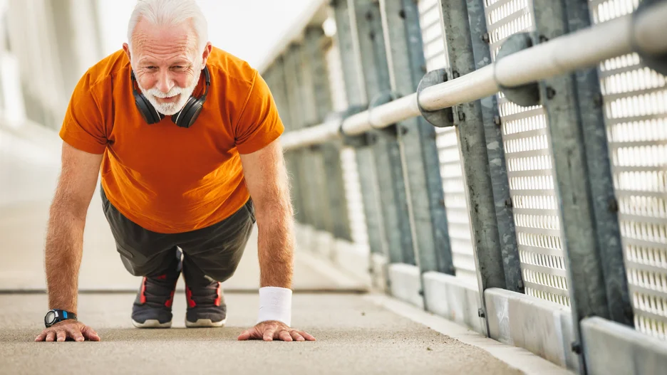 A person doing a pushup